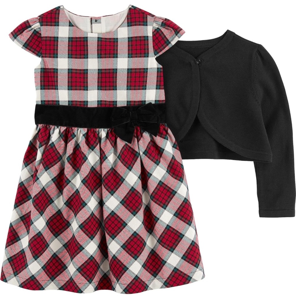 Toddlers and Baby Girls' 2-Piece Special Occasion Dress and Cardigan Set